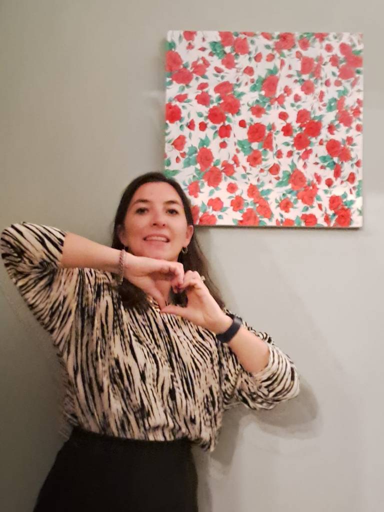 Débora Delmar, Liberty Rose 2023, acrylic on metal