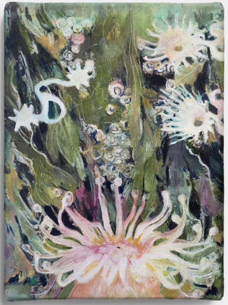 Claudia di Francesco - Notti seleniche, 20x15cm olio matite su carta intelata 2024